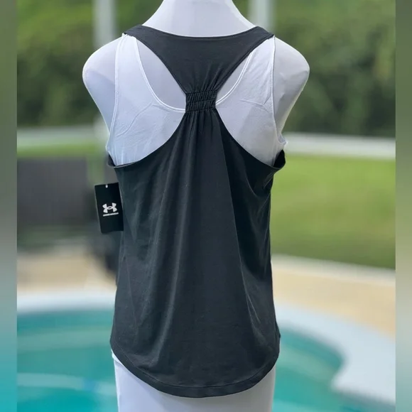 Under Armour Girls Double the Fun Tank YXL NWT Youth Extra Large Black White XL - Picture 3 of 7